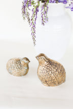 Pair of Vintage Brass Quail
