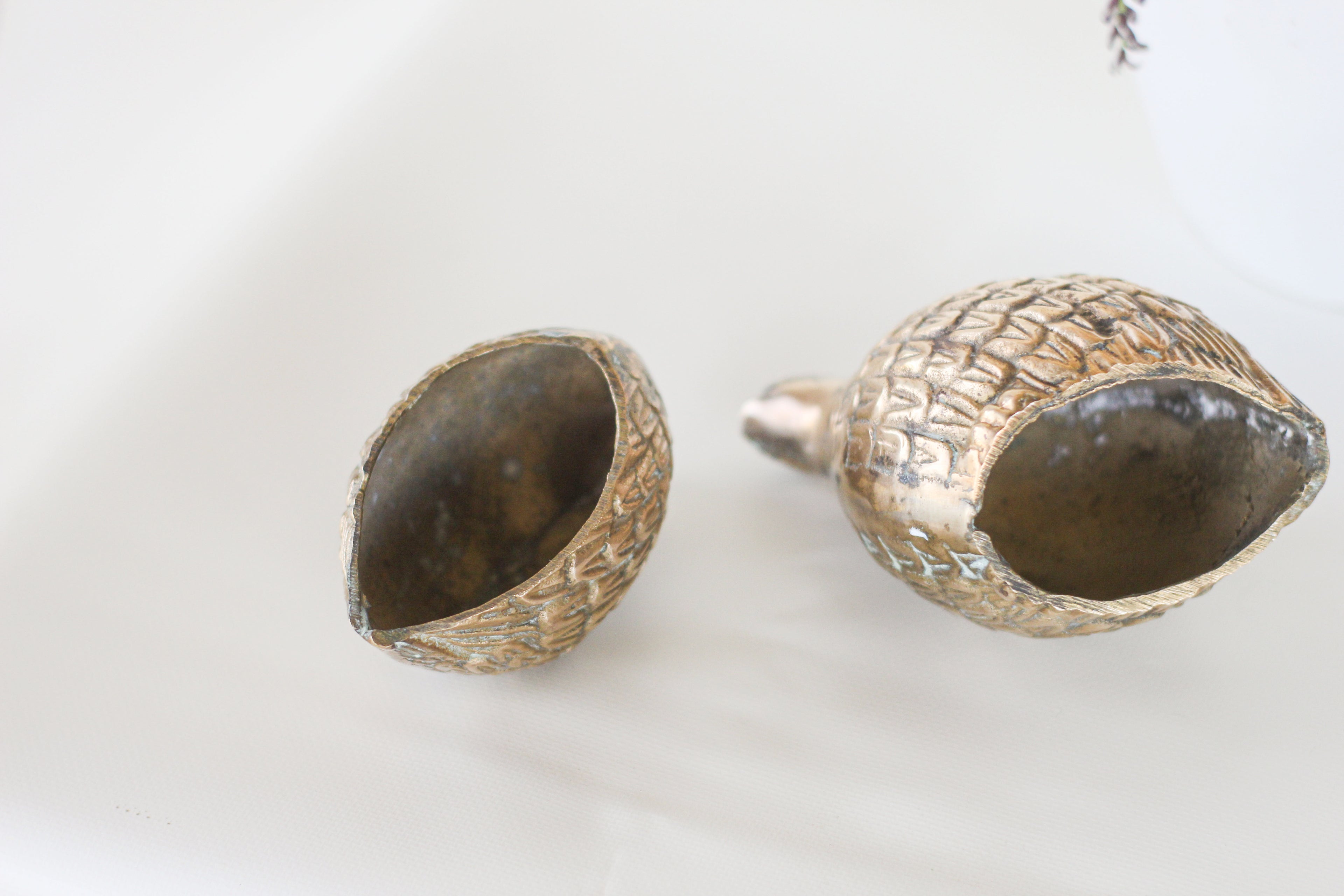 Pair of Vintage Brass Quail