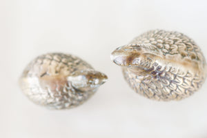 Pair of Vintage Brass Quail