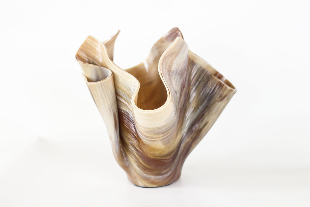 Vintage Brown Handkerchief Vase