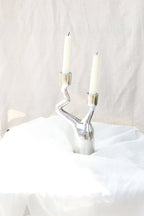 Silver Abstract Candelabra