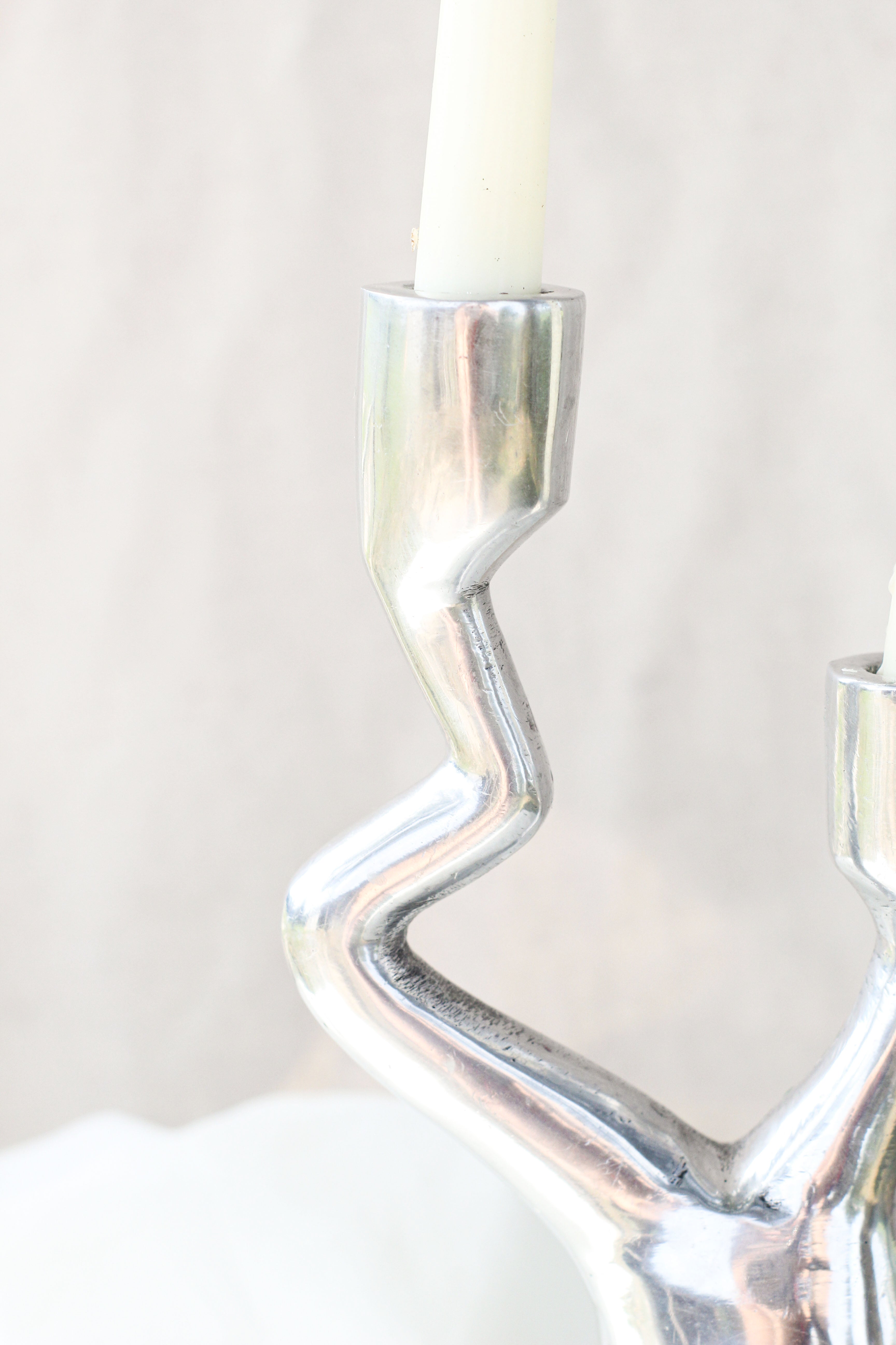 Silver Abstract Candelabra