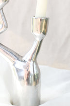 Silver Abstract Candelabra
