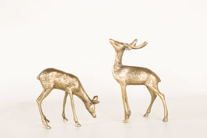 Pair of Brass Deer