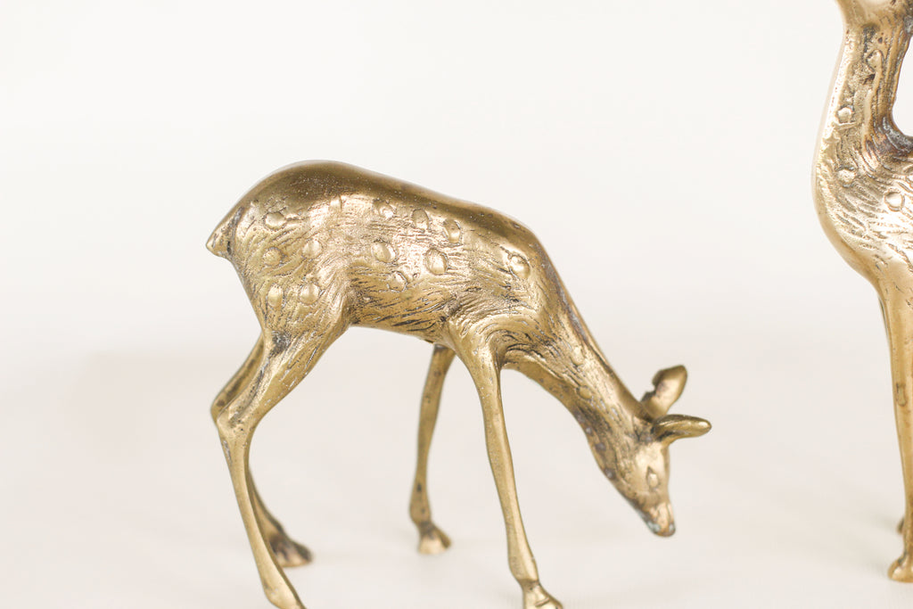 Pair of Brass Deer