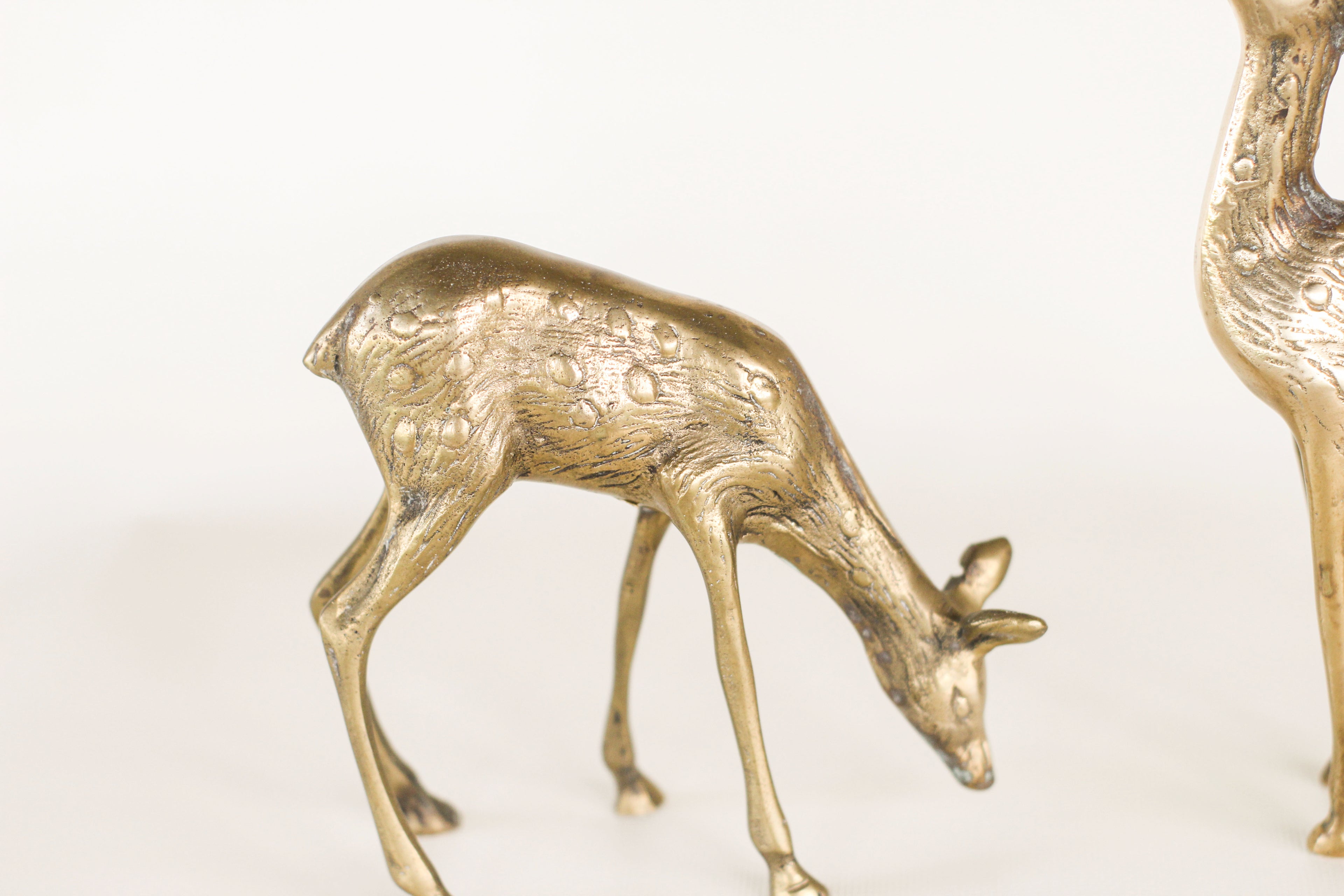 Pair of Brass Deer