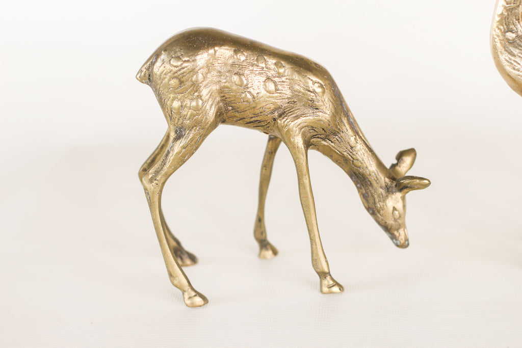 Pair of Brass Deer