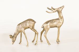 Pair of Brass Deer