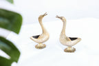 Pair of Brass Geese Incense Holders