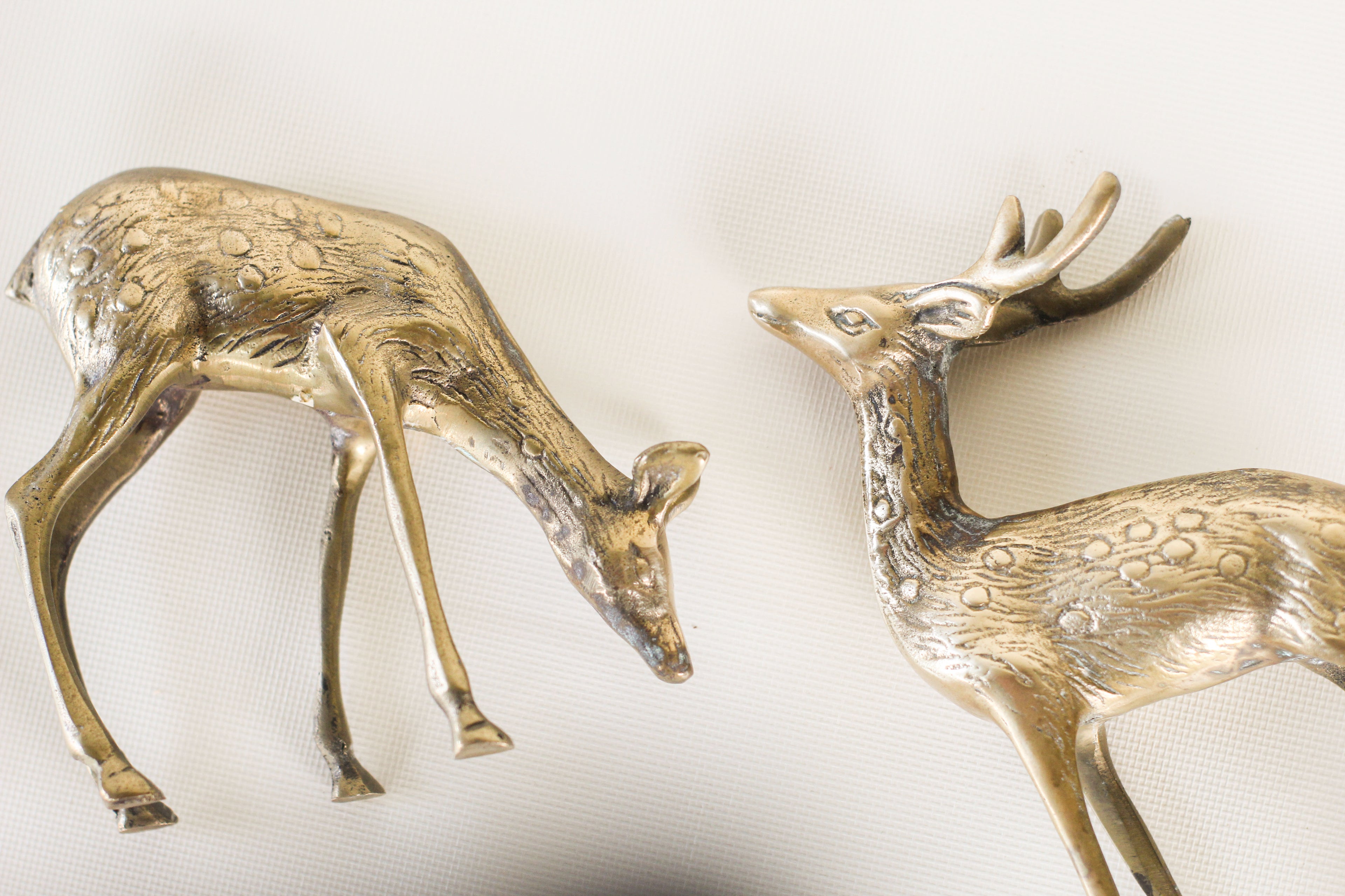 Pair of Brass Deer