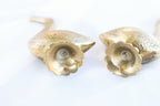 Pair of Brass Geese Incense Holders