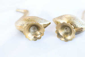 Pair of Brass Geese Incense Holders