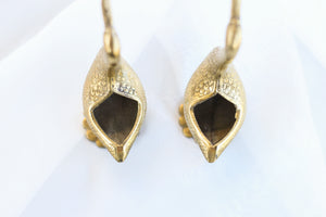 Pair of Brass Geese Incense Holders