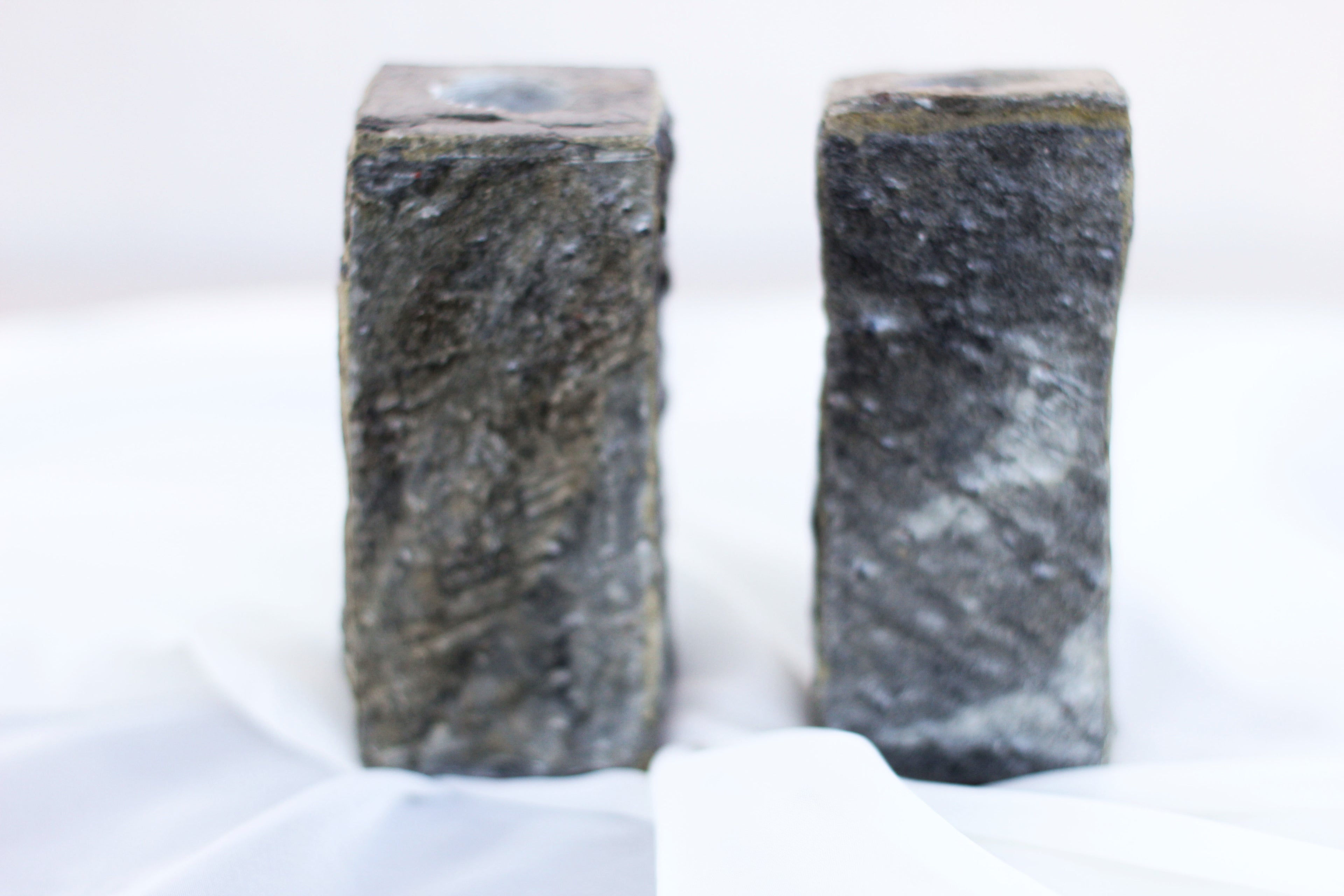 Pair of Stone Candle Holders