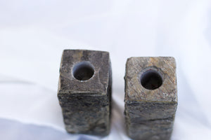 Pair of Stone Candle Holders