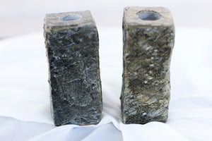 Pair of Stone Candle Holders