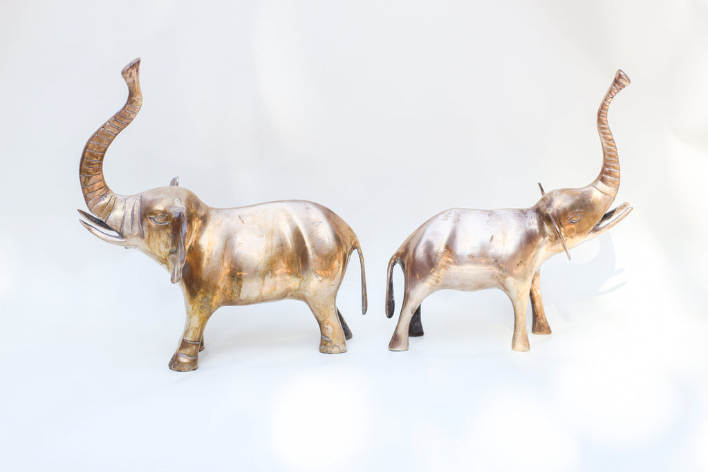 Pair of Brass Elephants