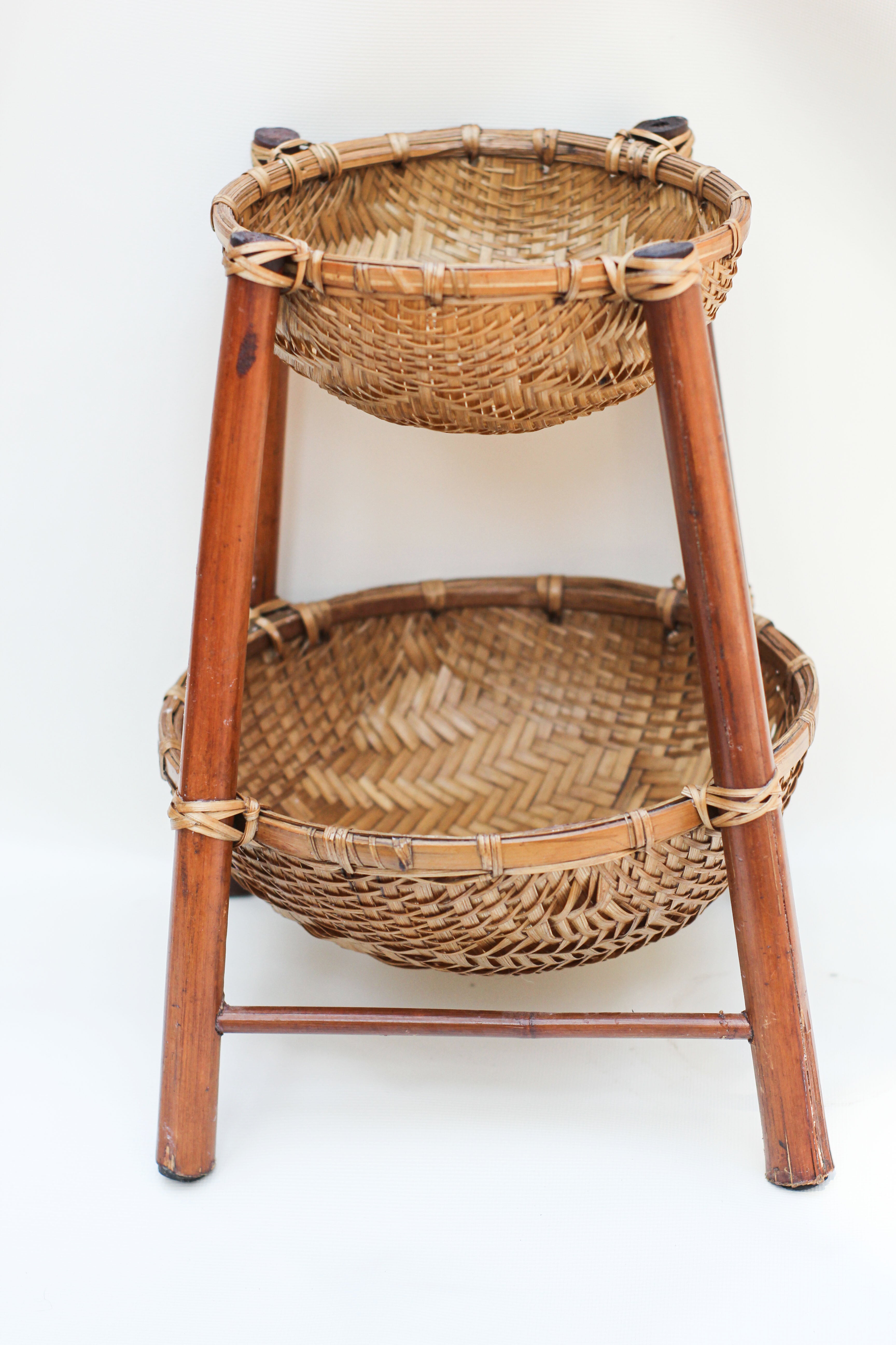Two Tier Woven Basket