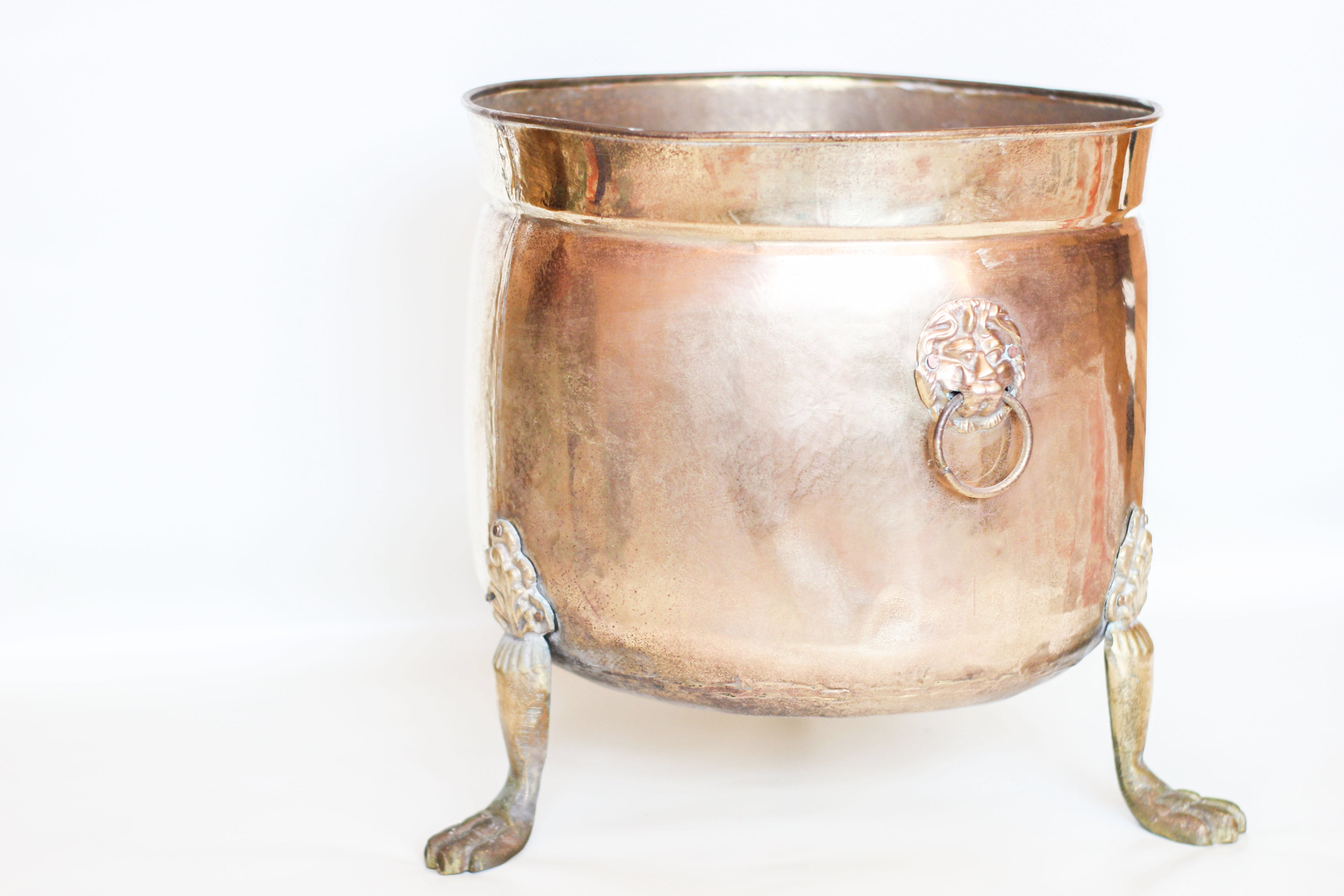 Large Brass Clawfoot Planter