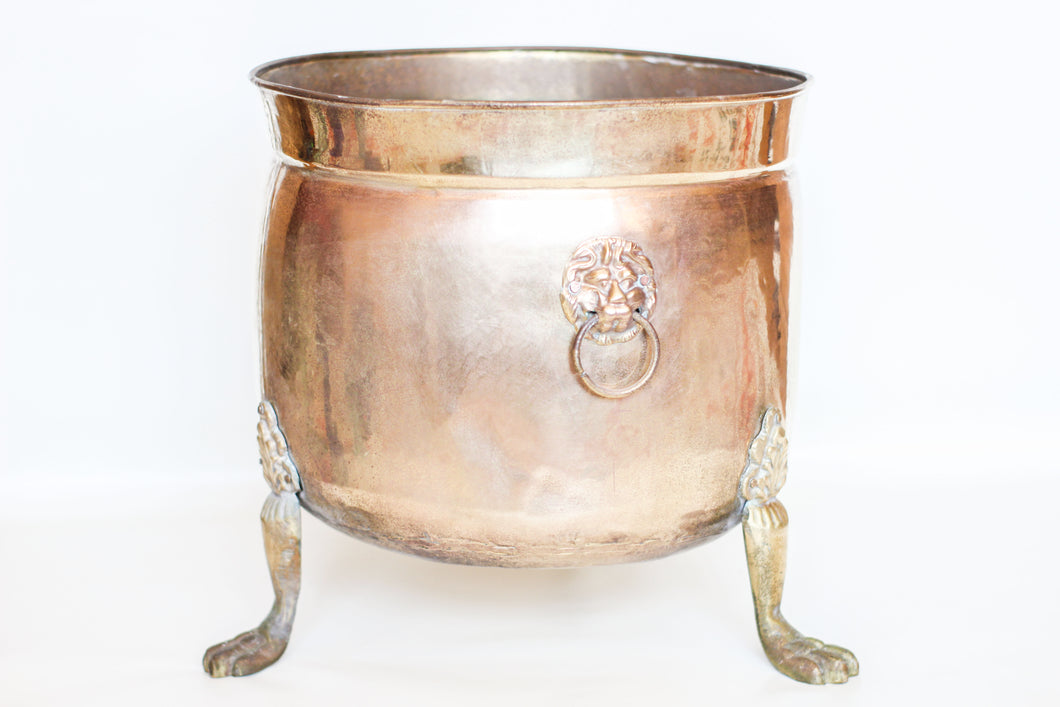 Large Brass Clawfoot Planter