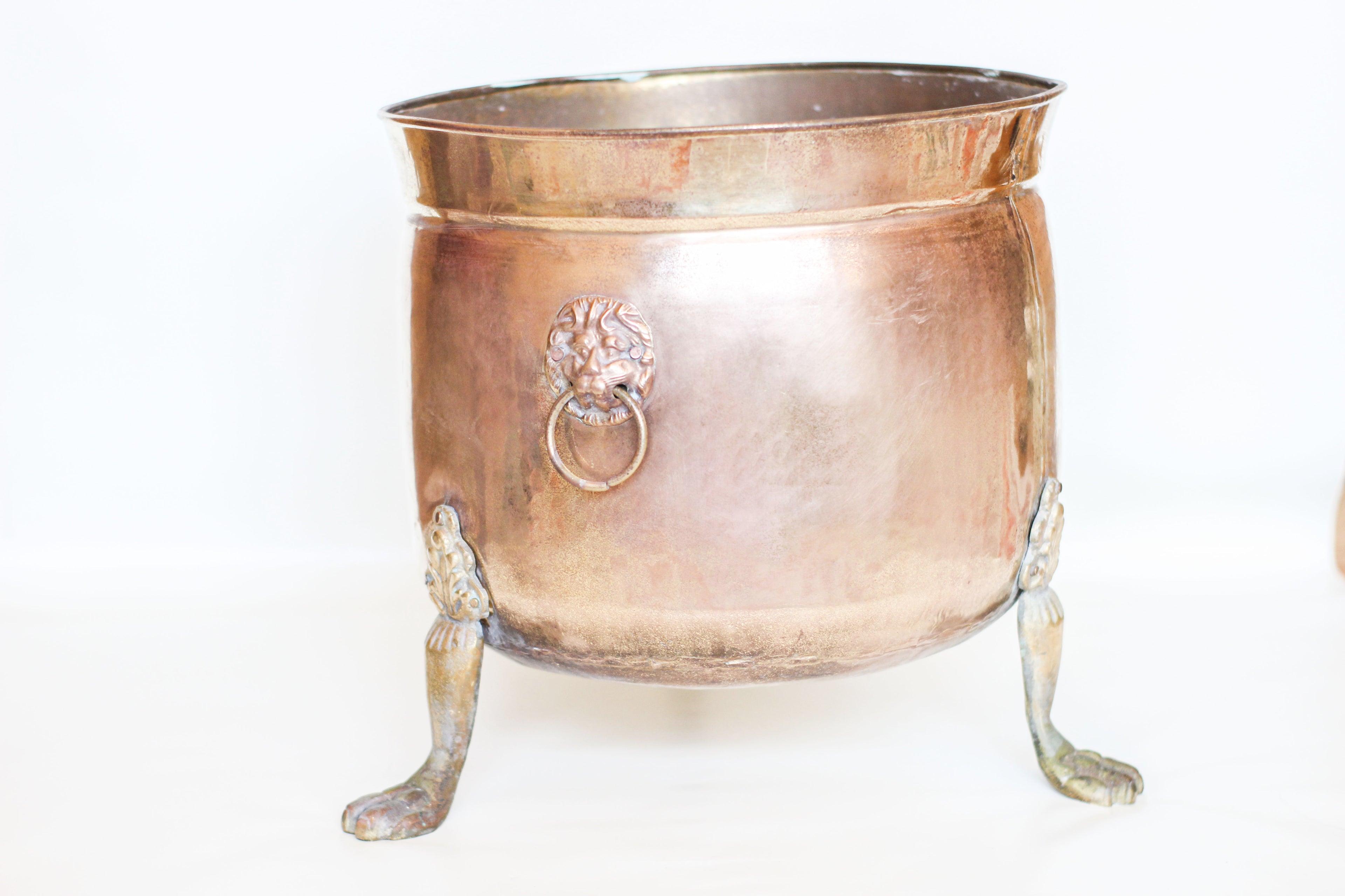 Large Brass Clawfoot Planter