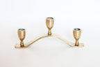 Three Arm Brass Candelabra