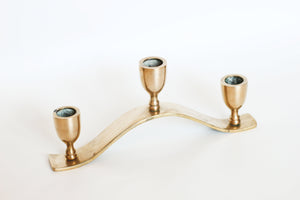 Three Arm Brass Candelabra