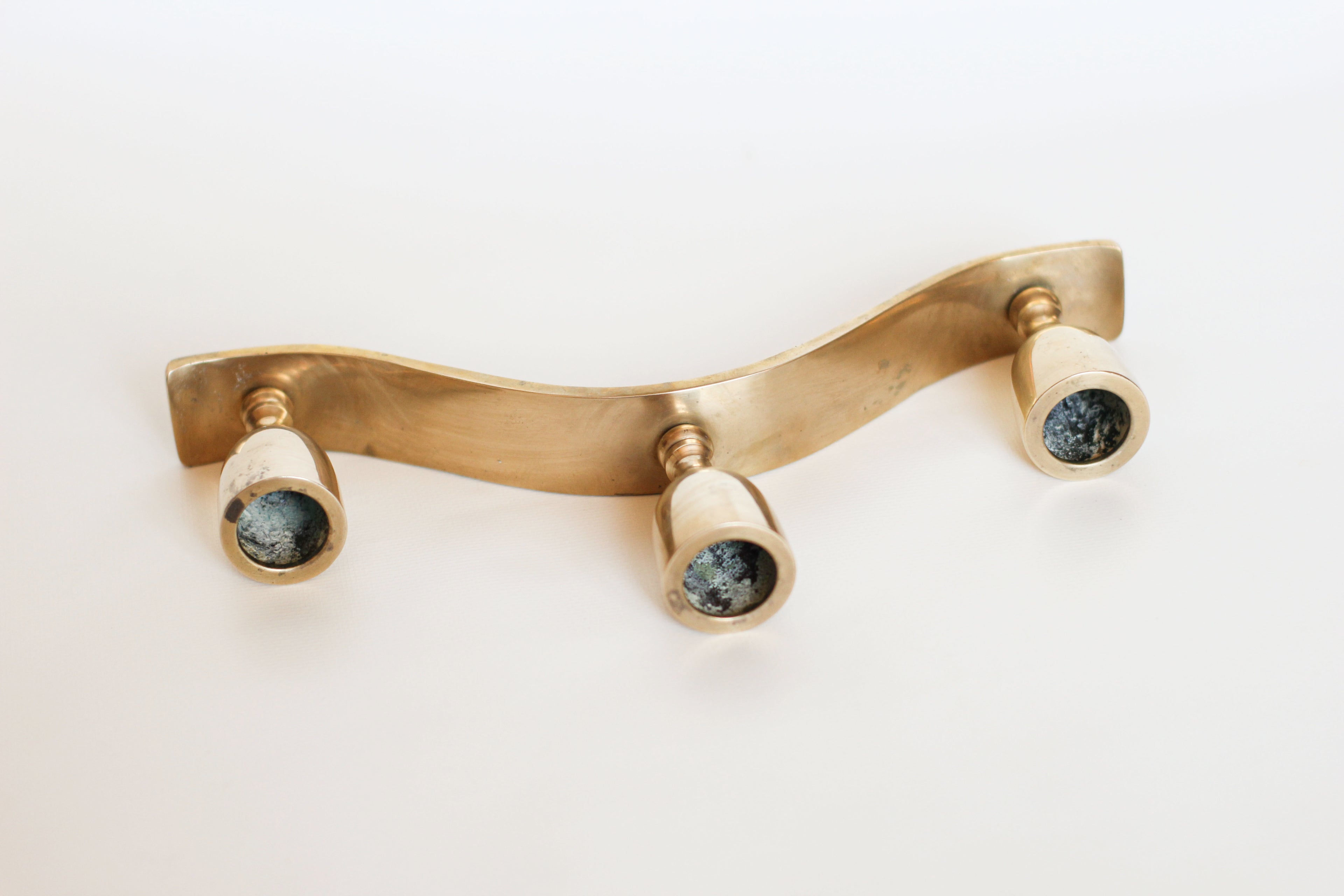 Three Arm Brass Candelabra
