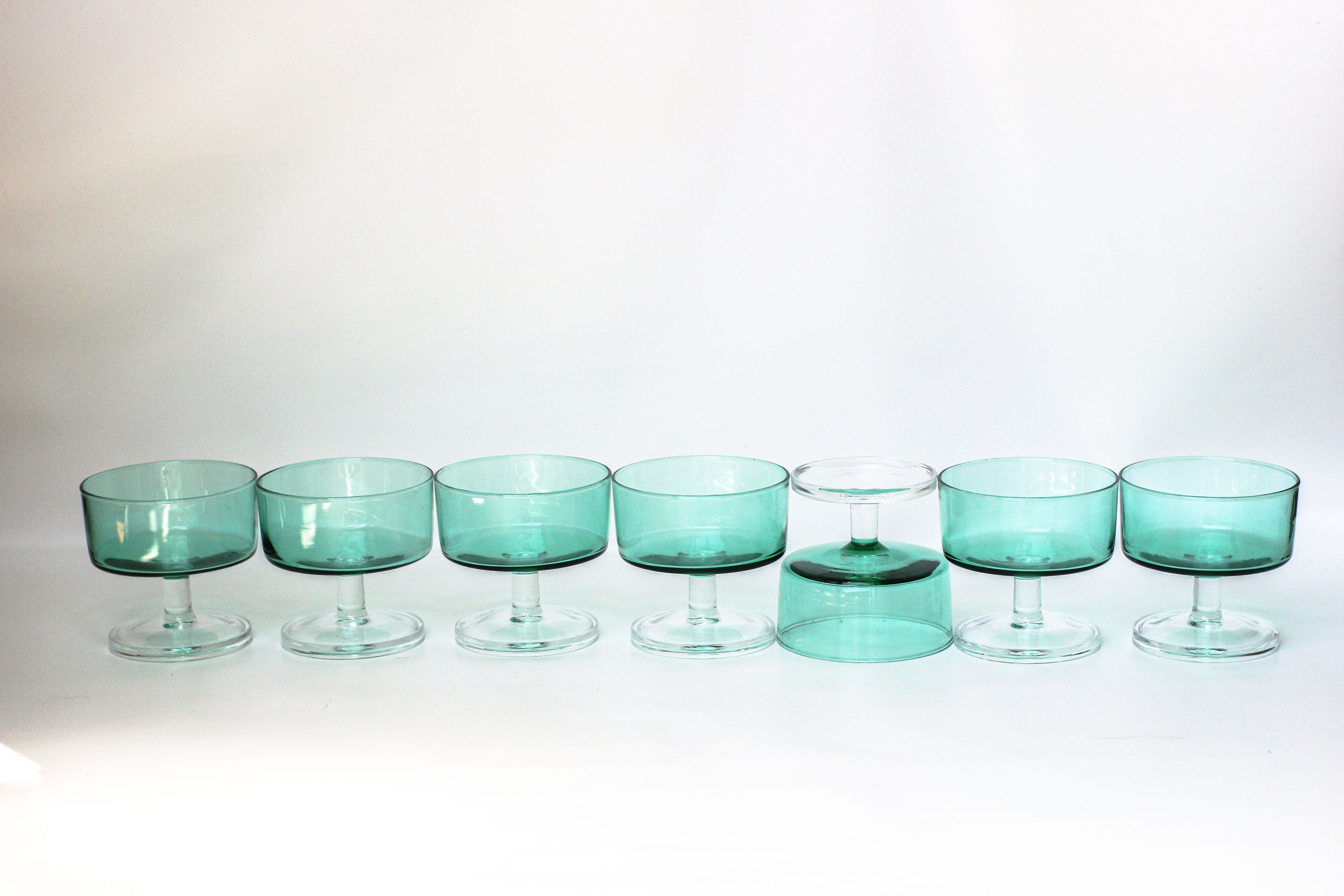 Set of Mid Century Green Coupes