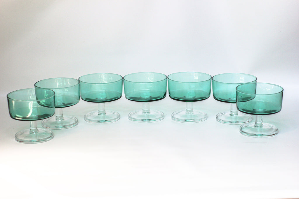 Set of Mid Century Green Coupes