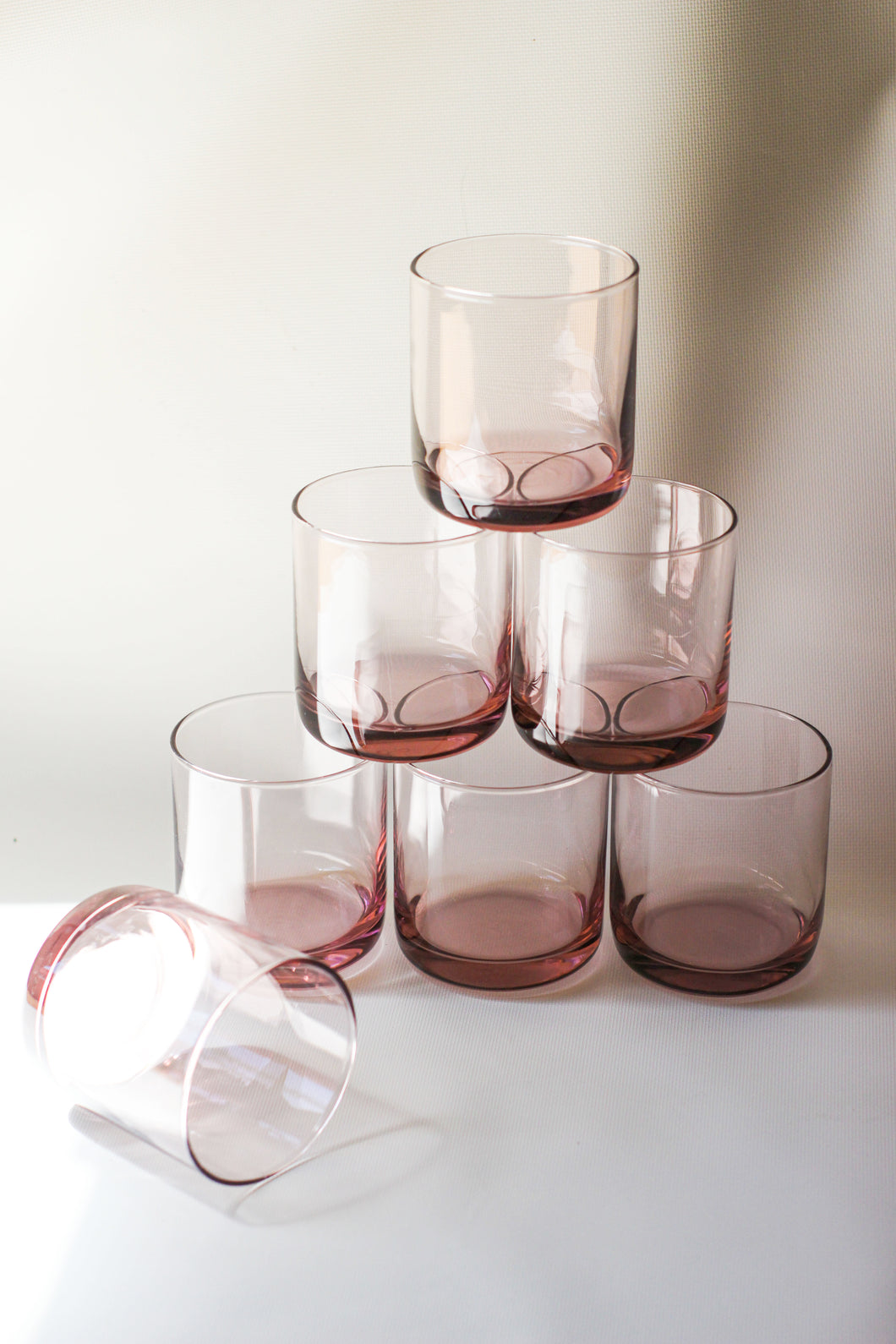 Libbey Glass Pink Tumblers - Set of 7