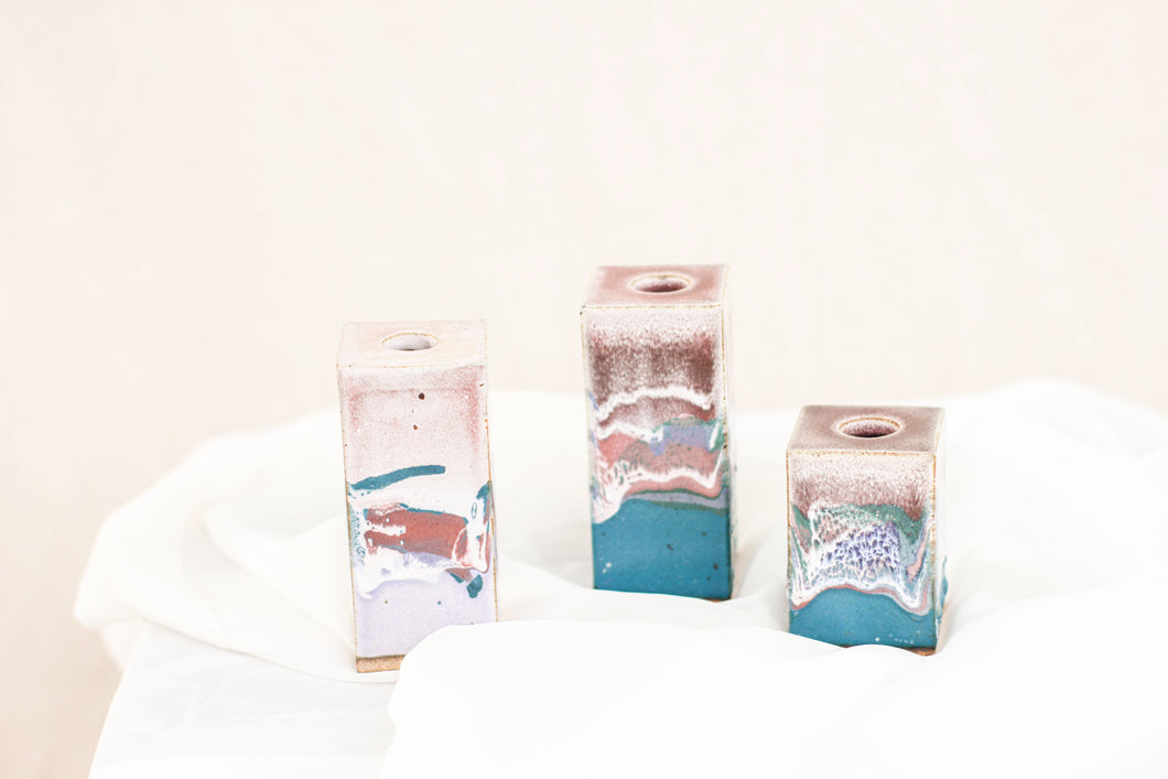 Trio of Handmade Candle Holders
