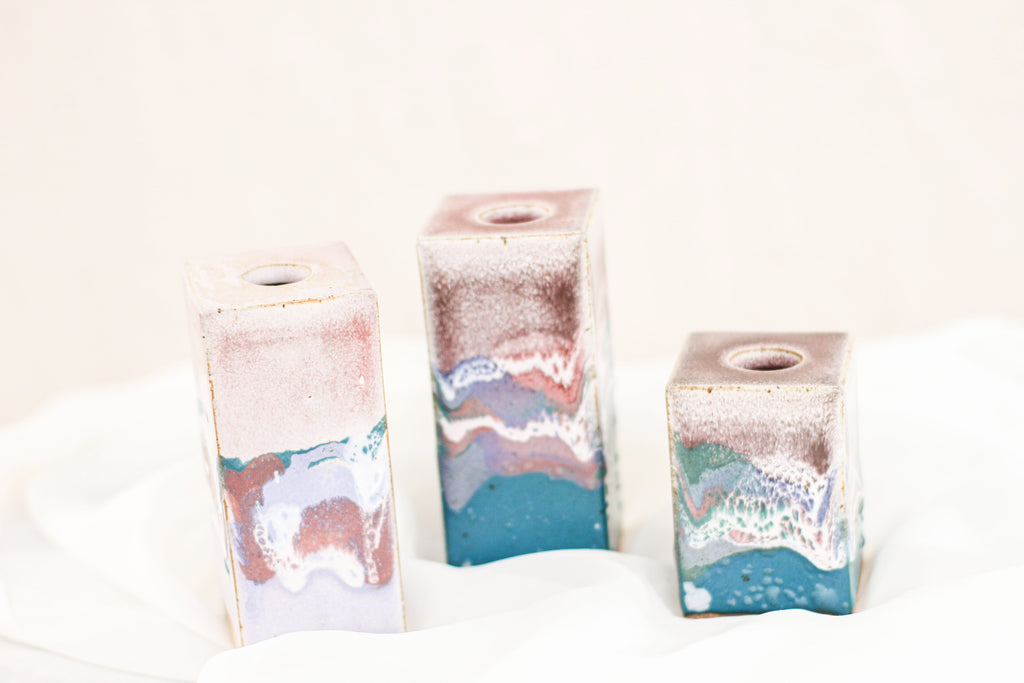 Trio of Handmade Candle Holders