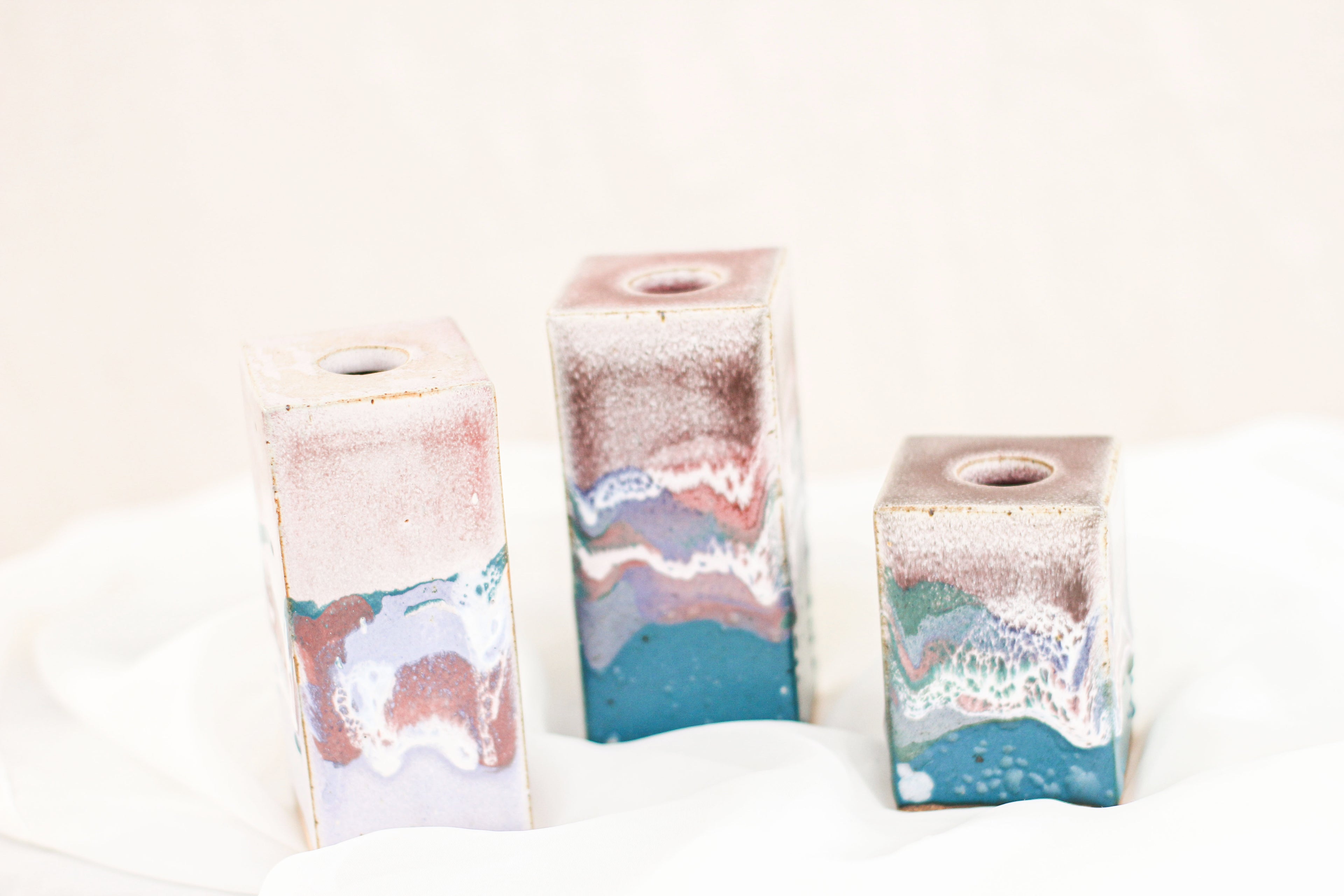 Trio of Handmade Candle Holders