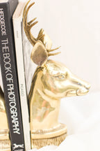 Pair of Brass Reindeer Bookends