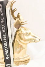 Load image into Gallery viewer, Pair of Brass Reindeer Bookends

