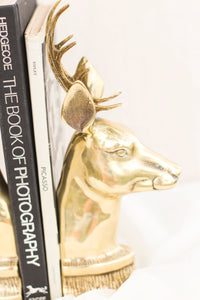 Pair of Brass Reindeer Bookends