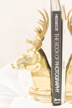 Pair of Brass Reindeer Bookends