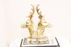 Pair of Brass Reindeer Bookends