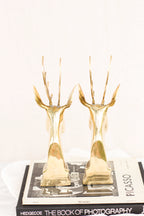 Pair of Brass Reindeer Bookends