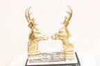 Pair of Brass Reindeer Bookends