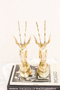 Pair of Brass Reindeer Bookends