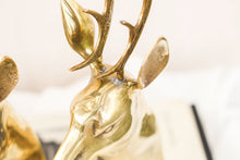 Load image into Gallery viewer, Pair of Brass Reindeer Bookends
