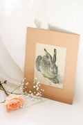 Vintage Matted Rabbit Print