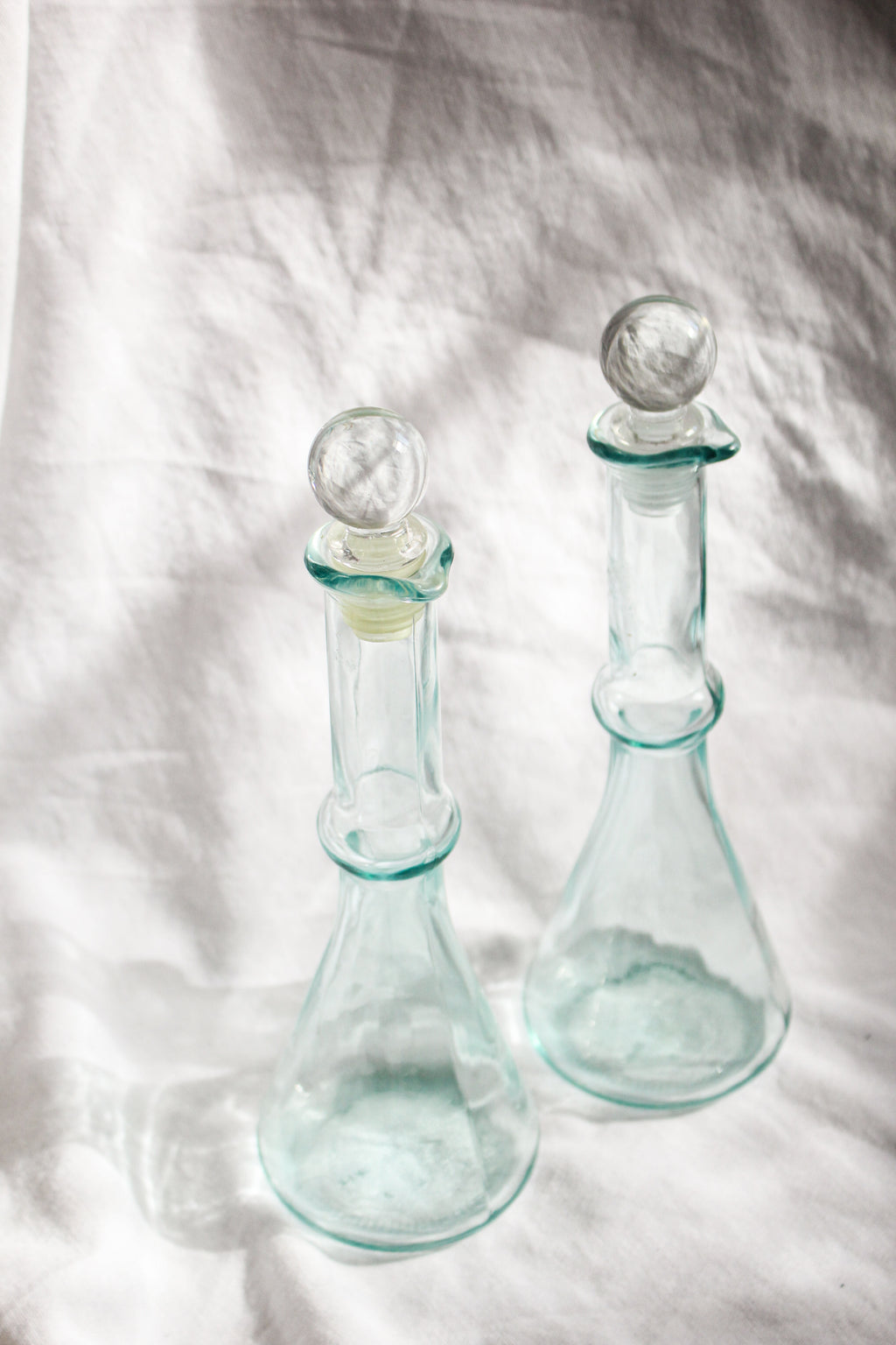 Pair of Blue Glass Cruets