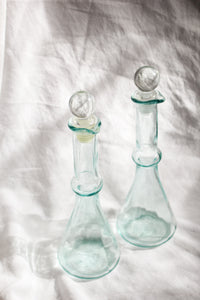 Pair of Blue Glass Cruets