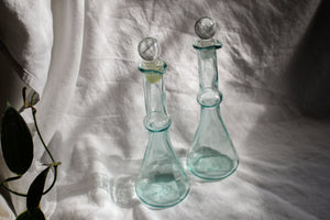 Pair of Blue Glass Cruets