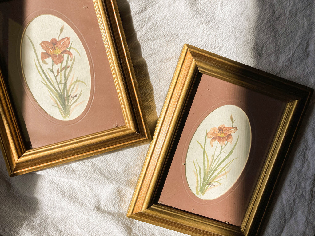Pair of Vintage Floral Prints