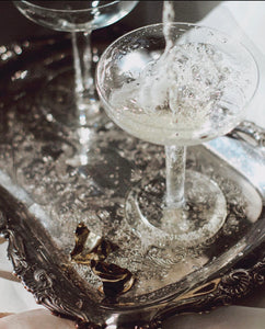 Set of Mid Century Hollow Stem Champagne Glasses