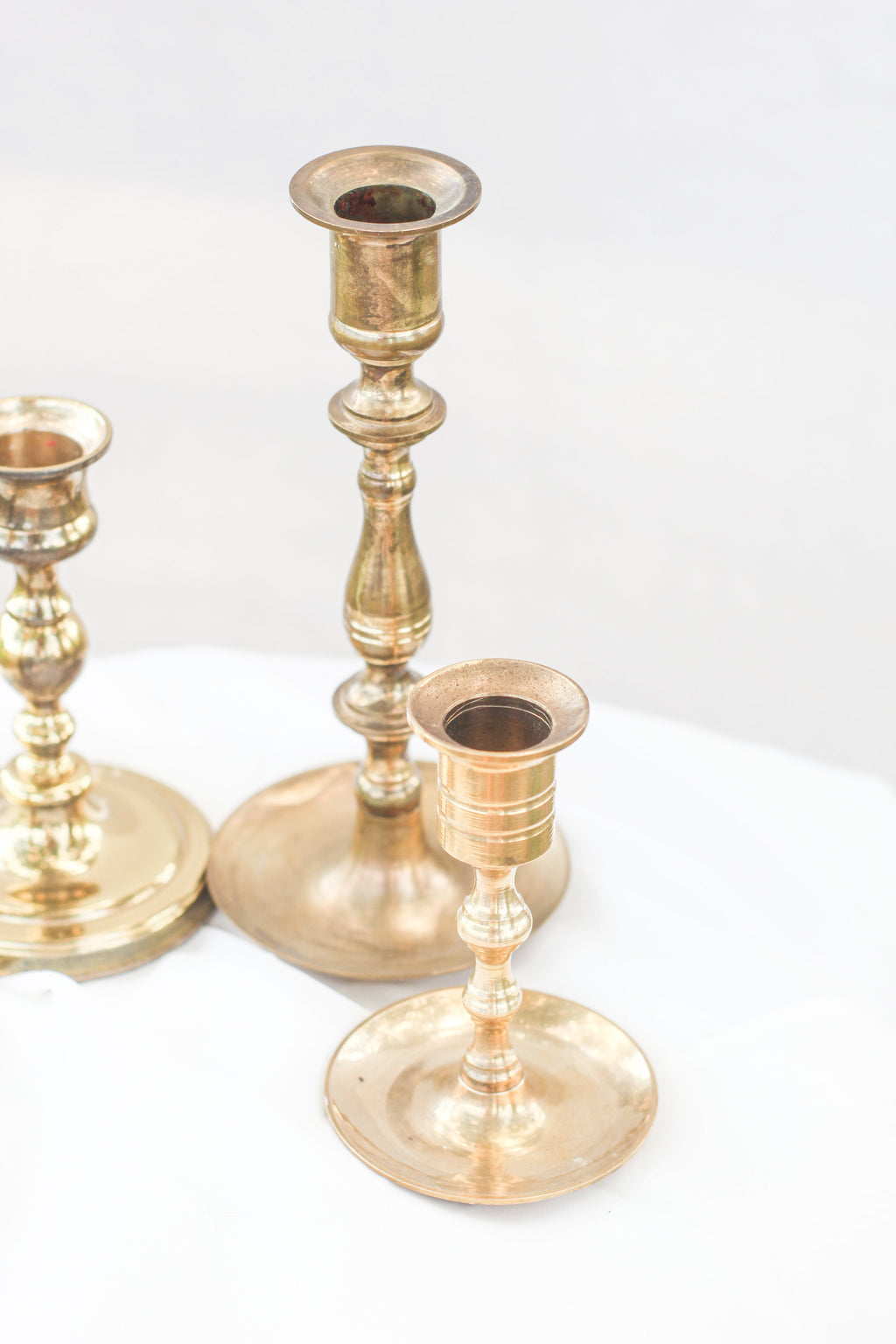 Set of Brass Candle Holders